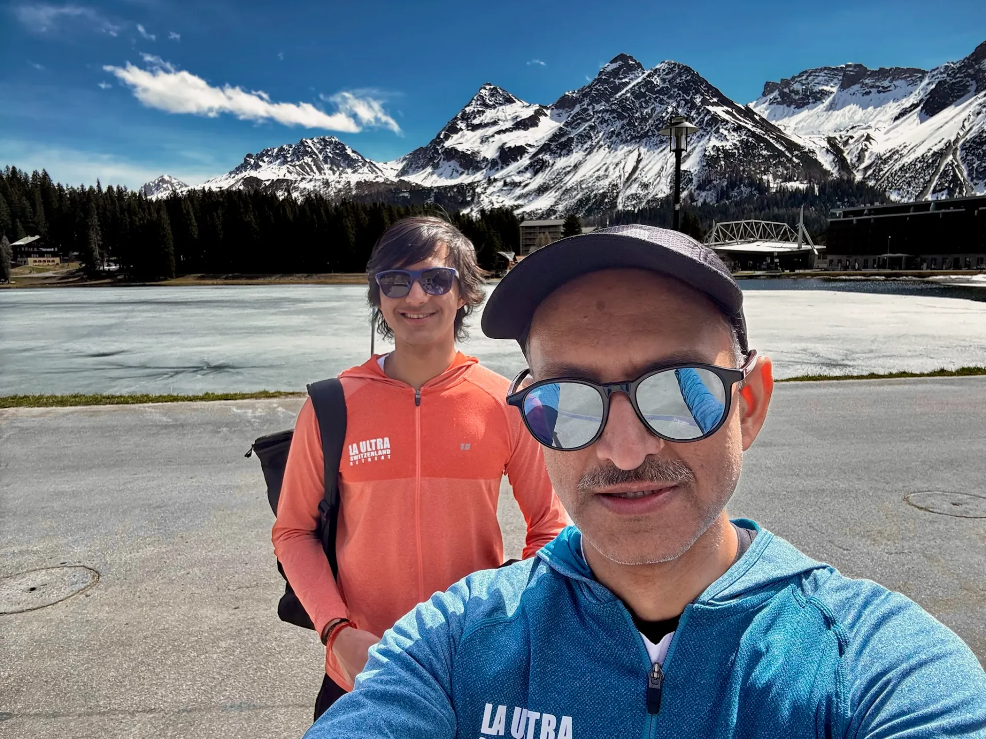 Snowy mountain trail